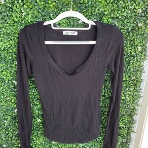 Black Joah Brown ribbed tee